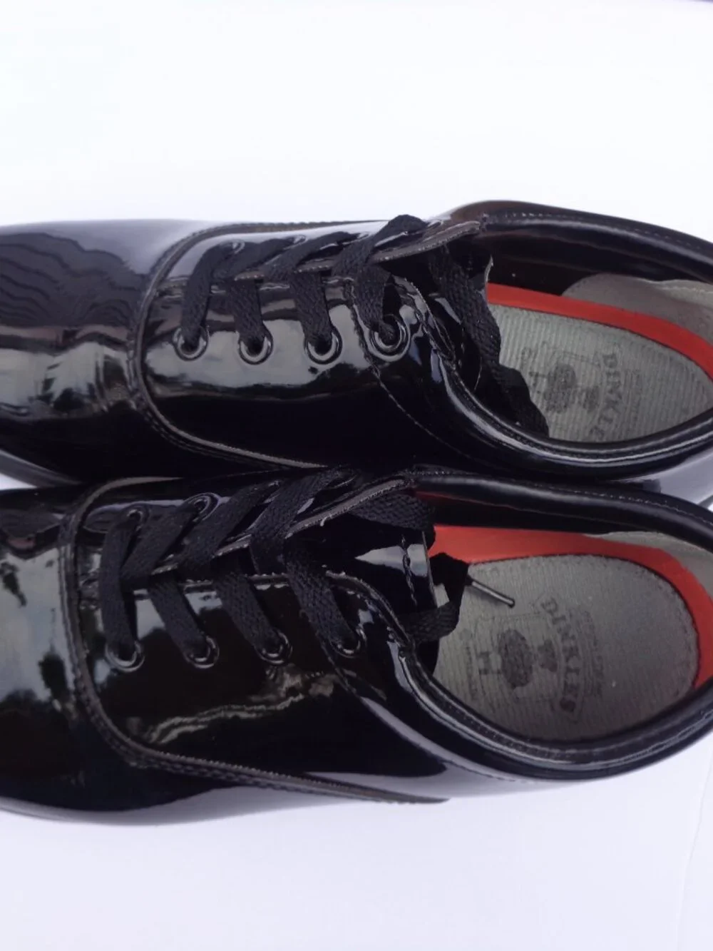 Dinkles Unisex Marching Band Shoes Black Faux Patent Size Men's 10 Women's 12